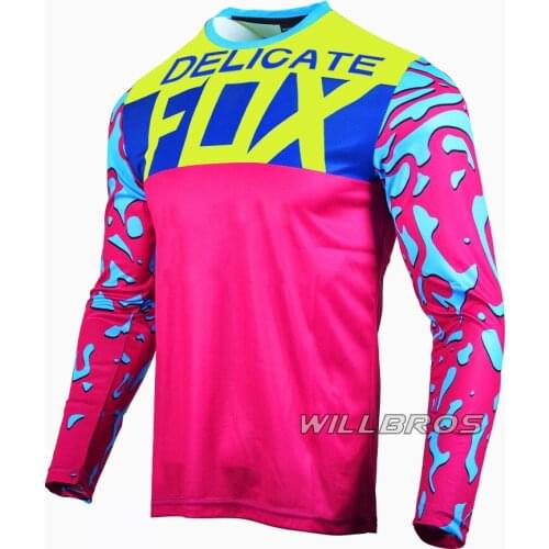 New One Delicate Fox Summer T-shirt Mountain Bicycle Offroad Racing Jersey Motocross Motorcycle Long Sleeve