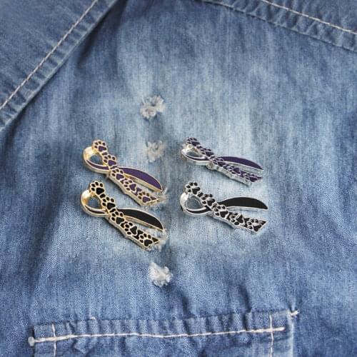 New Fashion Ribbon Dog Claw Brooch Pins Stand Against Animal Abuse Awareness Brooches Badge Pin Clothes Accessories Jewelry Gift