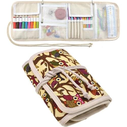 New Owl Crochet Hook Case Needle Holder Storage Organizer Roll Bag Knitting Accessories-30