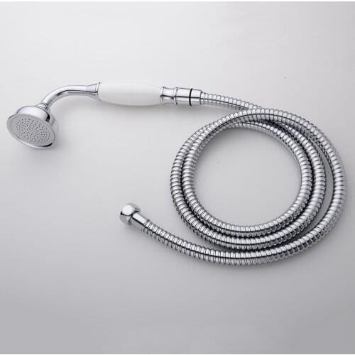Single Chrome Telephone Style Rainfall Shower Head & 1.5m Hose Set 03-197