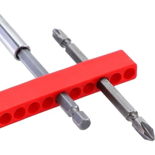 Hex Bit Organiser Plastic Screwdriver Bit Holder Drill Head Storage Case Box Block Compatible with 6.35MM Hex Shank Bits