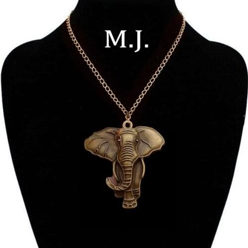 Original New Cute Vintage Elephant Pendant Necklace Men Retro Gold Long Chain Mermaid Necklaces Women Jewelry Gift Collares