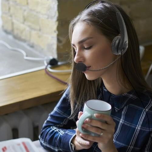 Line Control Headphone PC Call Center Noise USB Wired Reduction Headset with MIC Portable Entertainment Earphone Supplies