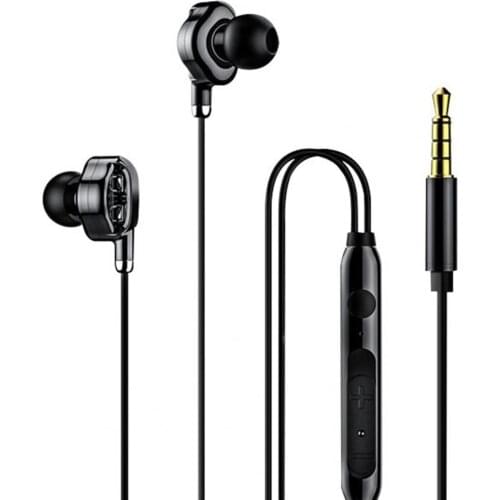 Wired Earphone Electroplating Bass Stereo In-ear Earphone with Mic Handsfree Call Phone Headset for Android Ios 3.5mm 1.2m Lenth