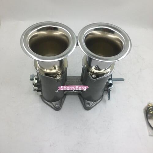 SherryBerg 42dcoe 42 dcoe 42mm DCOE Twin 42mm Throttle Bodies Body + air horns /stacks for Weber/Dellorto/Solex DCOE/DHLA carb