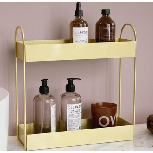 Modern minimalist metal storage rack multi-layer debris shelf bathroom toilet sink girl skin care cosmetics storage box LB43001