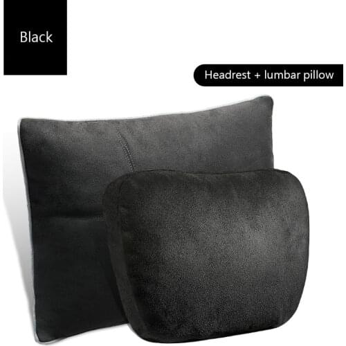 2 Pc Universal Car Headrest S Class Ultra Soft Pillow For Audi Mercedes Benz Maybach Protective waist car seat lumbar pillows