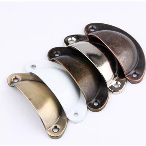 10 Pcs Vintage Cabinet Knobs and Handles Cupboard Door Cabinet Drawer Furniture Hardware Antique Brass Shell Pull Handles