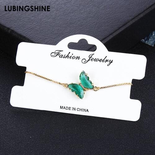 Classic Trendy Zircon Elegant Butterfly Bracelet 9 Color Female Exquisite Charm Bracelets For Women Girl Jewelry Party Gifts