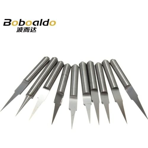 10Pcs 3.175mm Tungsten Cutter V Shape Carbide PCB Engraving Bits CNC Router Tool Choose Size J3.3001 Acrylic Carving Frezer