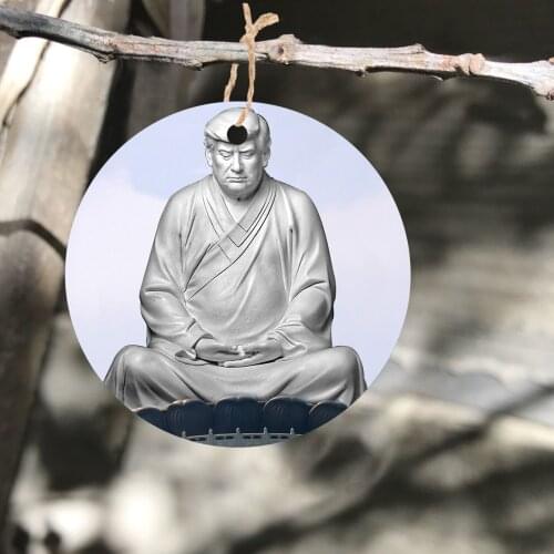 10PCS Trump Wooden Listing Round Meditation Pendant Pendant Home Living Room Bedroom Decoration Pendant Art Painting Crafts 2021