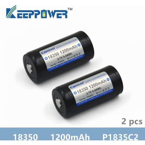 2 pcs KeepPower 1200mAh 18350 P1835C2 protected li-ion rechargeable battery drop shipping original batteria