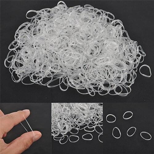 200/500Pcs Elastic Tie Band Ponytail Holder Elastic Rubber Clear White Accessories For Hair Mini Accessories Small Braid Plaits
