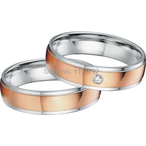 2014 new custom tailor handmade mens and womens rose gold color wedding bands engagement ring sets for couples