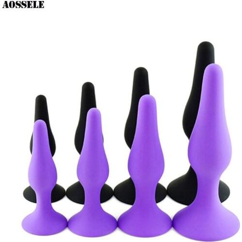 4PCS/Set Suction Cup Butt Plug Anal Beads Prostate Massager Anal Dildo Adult Sex Toys For Women Men Gay Masturbation Erotic Toys