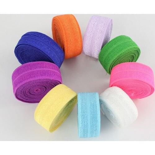 5/8" 16mm colorful elastic fold over ribb handmade emballag cadeau Sewing party favors Decoration Accessory gift packaging