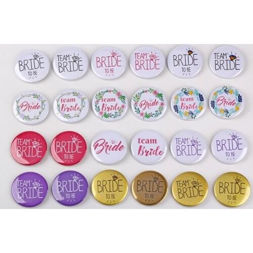 50Pcs/Pack Bride To Be Badge Badge Wedding Party Bridesmaid Decoration Bachelor Party Team Bride Badge Wedding Party Supplies