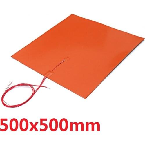 500x500mm 1000w@110v Silicone Heater, 3D Printer Heated Bed, Adhesive Backing + Sensor