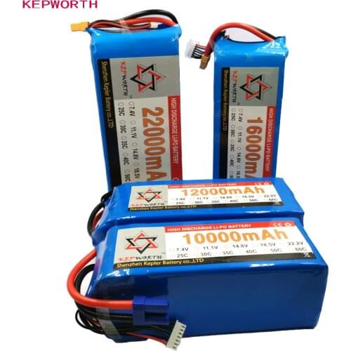 6S 22.2V RC Lipo Battery High Power 10000 12000 16000 22000mAh For Helicopter Drone plane Car Toy RC Li-Po Battery High Capacity