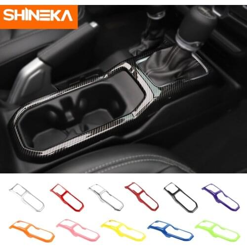 SHINEKA Interior Accessories For Jeep Gladiator JT 2018+ Car Gear Shift Panel Decoration ABS Stickers For Jeep Wrangler JL 2018