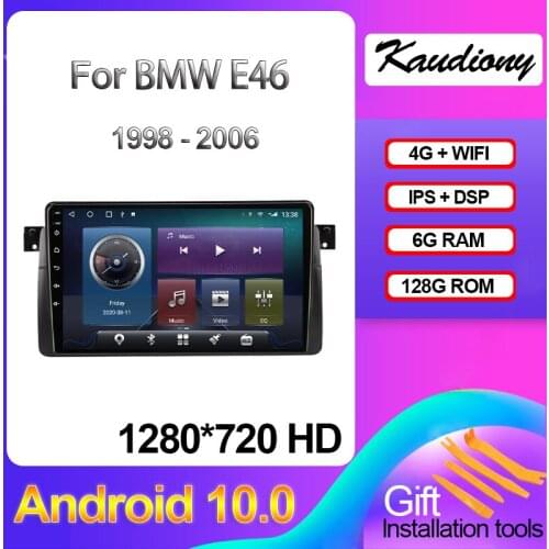 Kaudiony Android 10.0 For BMW E46 316i 318i 325 320 Car DVD Multimedia Player Auto Radio GPS Navigation Stereo DSP 4G 1998-2006