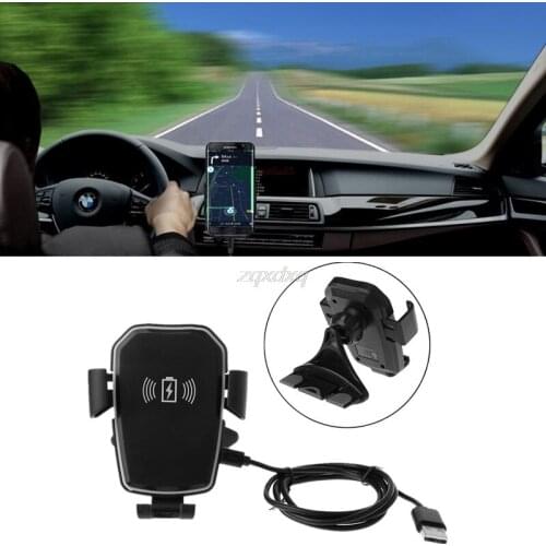 Car Qi Wireless Charger CD Mount 360 Degree Rotatable Holder for iPhone X 8 Samsung S8 Whosale&Dropship