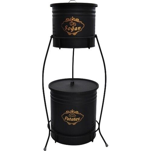 Baynuvola 2 Layer Potato Onion Bucket Black