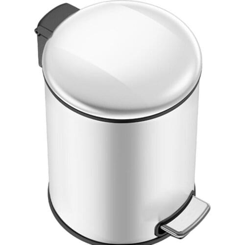 Household Stainless Steel Trash Can With Lid Foot Pedal Living Room Kitchen Bedroom 8L Modern Waste Bin Organizer Storage ZH199