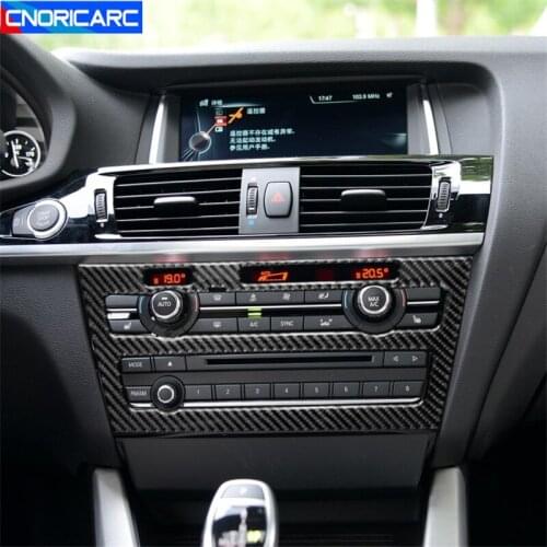 Carbon Fiber Central Console Air Conditioner CD Panel Frame Decoration Cover Trim For BMW X3 F25 X4 F26 2011-17