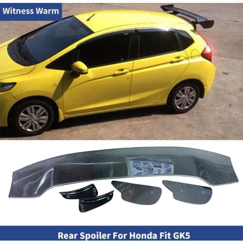 For Honda fit GK5 High Quality Carbon Fiber Rear Wings Lip Spoiler Car FRP Racing Roof Wing Body Kit 2014-2017