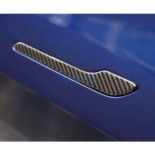 For Tesla Model 3 2017 2018 2019 Carbon Fiber Color Door Handle Cover Frame Garnish Trim Panel Car Styling Accessories