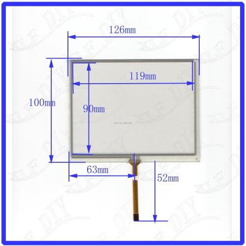 KDT-586210PCS/LOT 126*100 5.6inch 4 lins Resistance Touch Screenglass touchsensor digitizer GLASS 126mm*100mm Industrial control