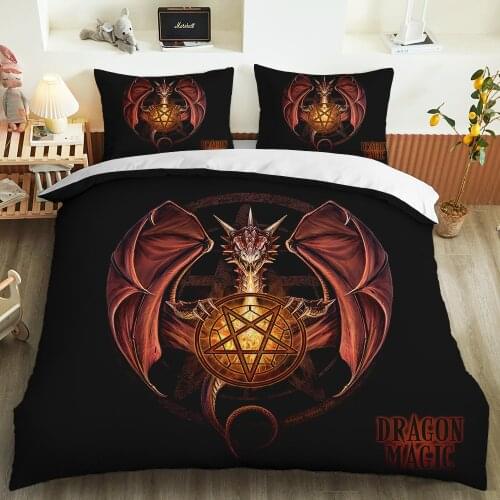 Customize 3D Print Luxury Dragon Bed Set Bedroom Decoration Pillowcase Duvet Cover Bedding Set 2/3pcs Queen King Single Size