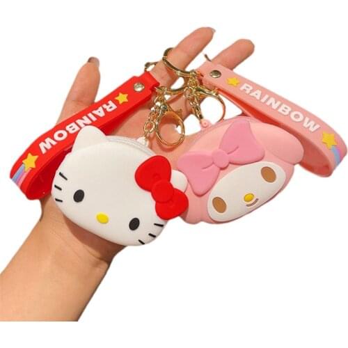 Kawali Cartoon My Melody Baby Cinnamorol Pochacco Onpompurin Kitty Cute Coin Purse Mini Bag Key Wallet Keychain Ring Pendant Toy