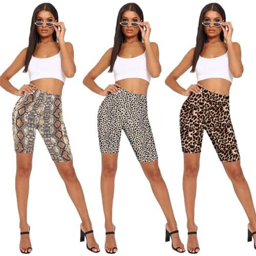 Fashion Women Cycling Shorts Gym Biker Slim Sports Sexy Skinny Leopard/Dots/Snake Skin Printed Shorts 2020 Summer Gym Clothing
