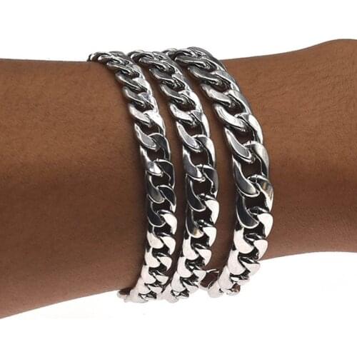 Mens bracelet gifts male cuban link chain on hand men accessories mans chain couple bracelets jewellery