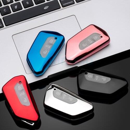 Soft TPU Car Remote Key Full Cover Case for Volkswagen VW Golf 8 Mk8 2020 Skoda for SEAT LEON 2020 3 Buttons Car Smart Key Shell