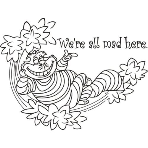 Wall Decals Quote We're Decal Alice In Wonderland Vinyl Sticker Nursery pegatinas de pared Wall Stickers For Kids Rooms 74X56CM