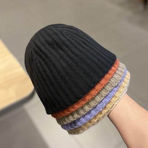 New Winter Knitting Bucket Hat for Women Lady Wind Warm Fashion Solid Panama Travel Autumn Outdoor Fisherman Hats Bonnet Femme