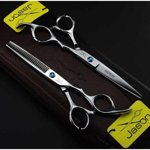 6inch Jason Hair Cutting Thinning Scissor Hairdressing Style Sharp Edge High Quality Groomer Clipper Professional Barber Tool
