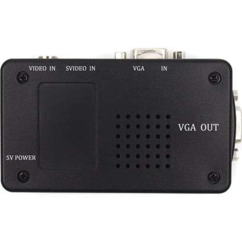 RCA/S-Video to VGA Video Converter Box HD Video and Audio Adapter Converter Wide Screen for DVD DVR VCR