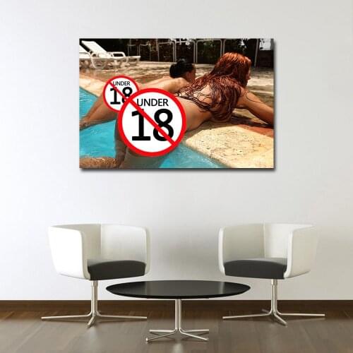Sexy Girls in the Swimming Pool Photo Decorative Posters and Prints Canvas Painting Wall Art Picture For Living Room Decor