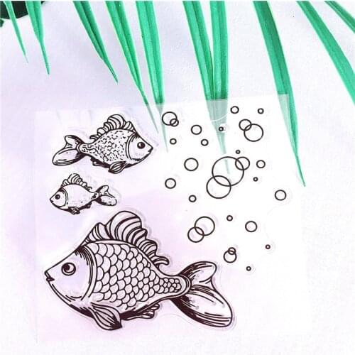 Catton Lovely Fish Transparent Silicone Clear Stamps DIY Seal for Scrapbooking Card Making Photo Album Decorative Stamp Sheet