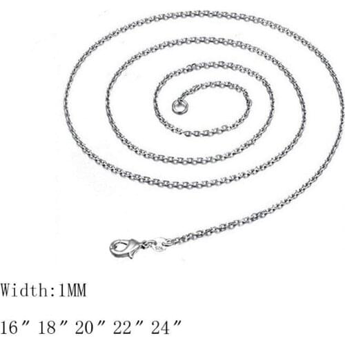Sliver Plated Chain Necklace 925 Jewelry 1mm Chain Pendant Necklace for Women DIY Jewelry Finding