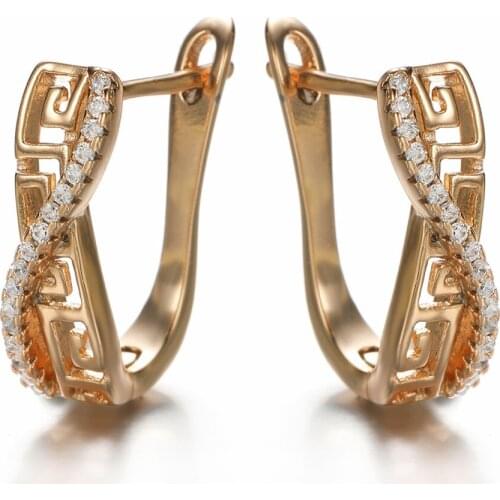 Harong Natural Zircon Quality Copper Stud Earring Women Fashion Aesthetic Jewelry Metal Small Earrings Daily Accessories Gifts
