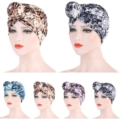 Women Printed Turban Hair Loss Scarf Cancer Chemo Cap Muslim Hat Head Wrap India Hat Bonnet Beanies Skullies Arab Islamic Cap