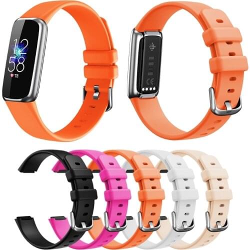 Silicone Wristband For -Fitbit Luxe Wriststrap Soft Replacement Accessorie Fashion Solid Color Sports Watch Band Strap