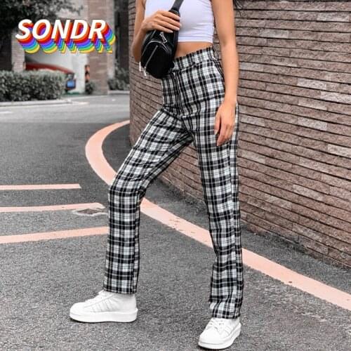 Женские брюки в клетку Sondr China At AliExpress