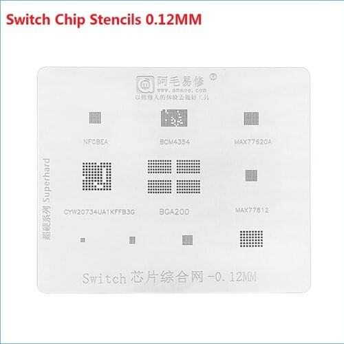 BGA Reballing Stencil Template For Switch Ic Chips LPDDR1 NFCBEA BCM4354 MAX77620A BGA200 Power Reball Stencils Repair Tools