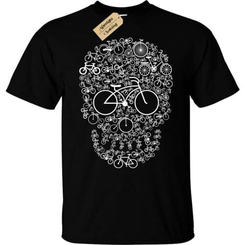 Bicycle Skull T-Shirt Mens bike cycling rider cyclist gift